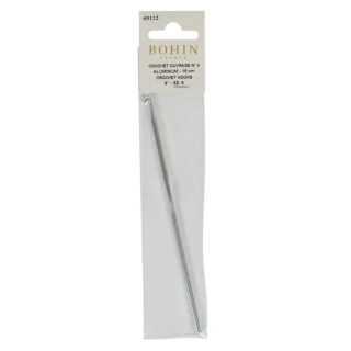 Crochet à laine en aluminium 15 cm N°4 - Bohin - Rougier et Plé