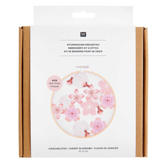 Kit Broderie Point de croix Fleurs de cerisier - Rico Design - Rougier et Plé