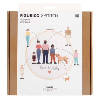 Kit Broderie Point de croix Famille - Rico Design - Rougier et Plé