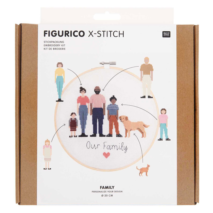 Kit Broderie Point de croix Famille - Rico Design - Rougier et Plé