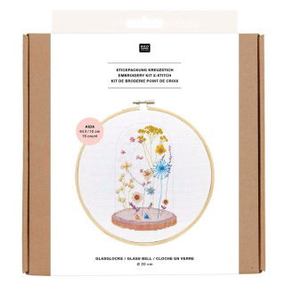 Kit Broderie Point de croix Cloche en verre - Rico Design - Rougier et Plé