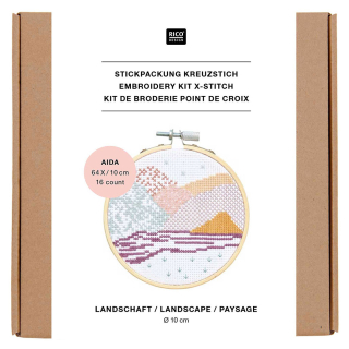 Kit Broderie Point de croix Mini paysage - Rico Design - Rougier et Plé