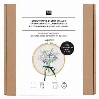 Kit Point de croix Bouquet de fleur - Rico Design - Rougier et Plé