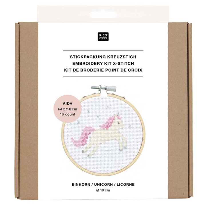 Kit Broderie Point de croix Mini licorne - Rico Design - Rougier et Plé