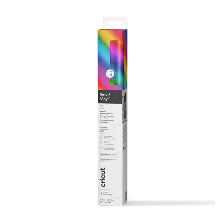 Vinyle permanent sans tapis Smart Vinyl scintillant Rainbow 0,9 m - Cricut - Rougier et Plé