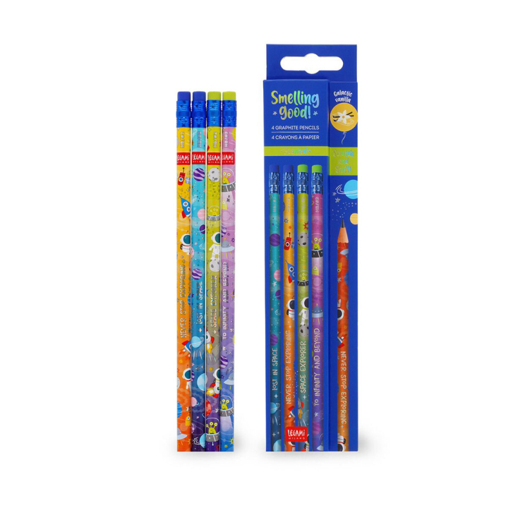 Crayons à Papier HB Parfumés 4pcs Espace - Legami - Rougier et Plé