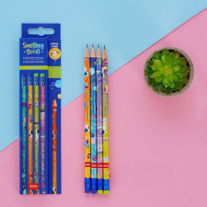 Crayons à Papier HB Parfumés 4pcs Espace - Legami - Rougier et Plé