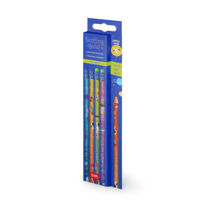 Crayons à Papier HB Parfumés 4pcs Espace - Legami - Rougier et Plé