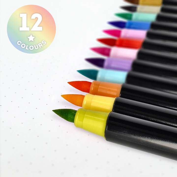 Feutres Pinceaux 12 couleurs pastel - Legami - Rougier et Plé