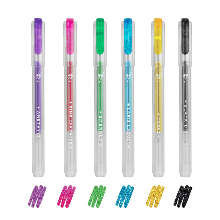 Mini Stylos à Encre Gel Pailletée 6 pcs - Legami - Rougier et Plé