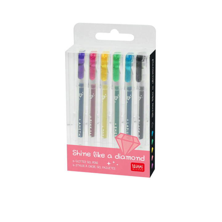 Mini Stylos à Encre Gel Pailletée 6 pcs - Legami - Rougier et Plé