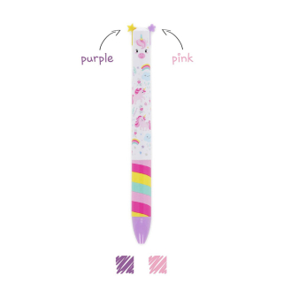 Stylo à Bille 2 Couleurs Click&Clack Licorne - Legami - Rougier et Plé