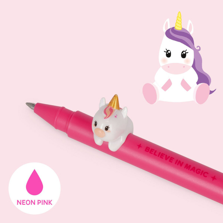 Stylo à Encre Gel Rose néon Licorne - Legami - Rougier et Plé