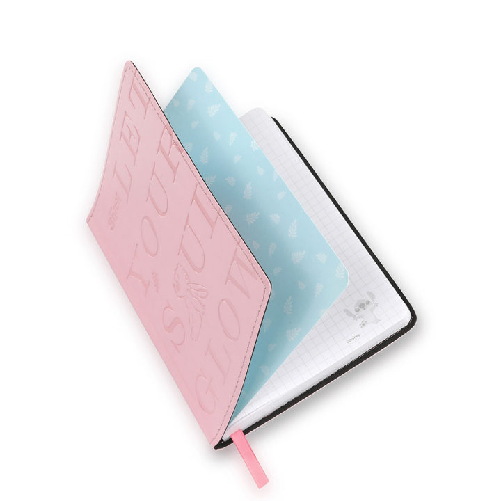 Carnet de notes Stitch 13 x 17 cm Carreaux Rose - Cool Pack - Rougier et Plé