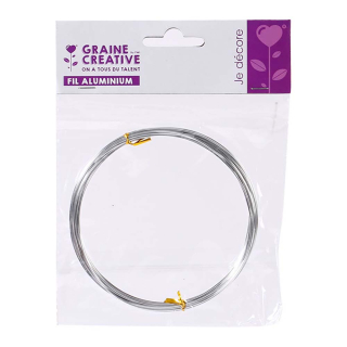 Fil aluminium Ø 1 mm x 5 m Argent - Graine Créative - Rougier et Plé