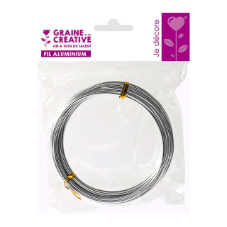 Fil aluminium Ø 2 mm 5 m Argent - Graine Créative - Rougier et Plé