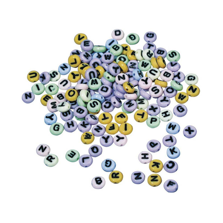 Perles alphabet rondes 6 mm 40 g Multicolore - Rayher - Rougier et Plé