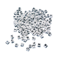 Perles alphabet carrées 5 mm 40 g Noir et blanc - Rayher - Rougier et Plé