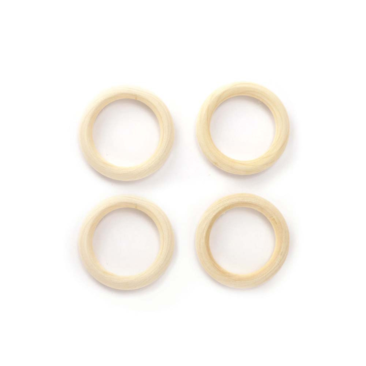 Anneaux en bois ø 55 mm 4 pcs - Graine Créative - Rougier et Plé