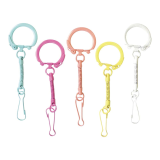 Anneaux Porte-clés et Mousqueton Arc-en-ciel 10 pcs - Graine Créative - Rougier et Plé