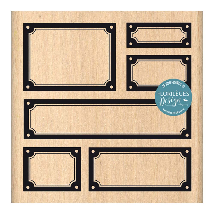 Tampon en bois 8 x 8 cm 6 Étiquettes - Florilèges Design - Rougier et Plé