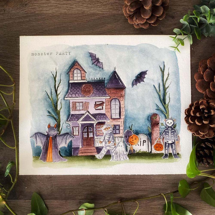 Tampons transparents The Ghost House 14 pcs - Chou & Flowers - Rougier et Plé