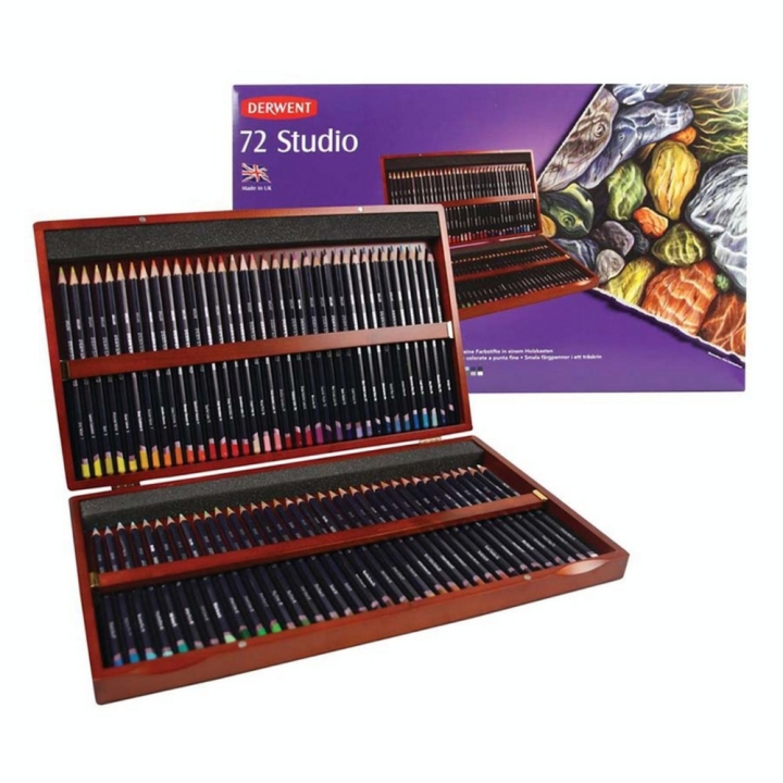 Crayons de couleur Studio Coffret bois 72 pcs - Derwent - Rougier et Plé