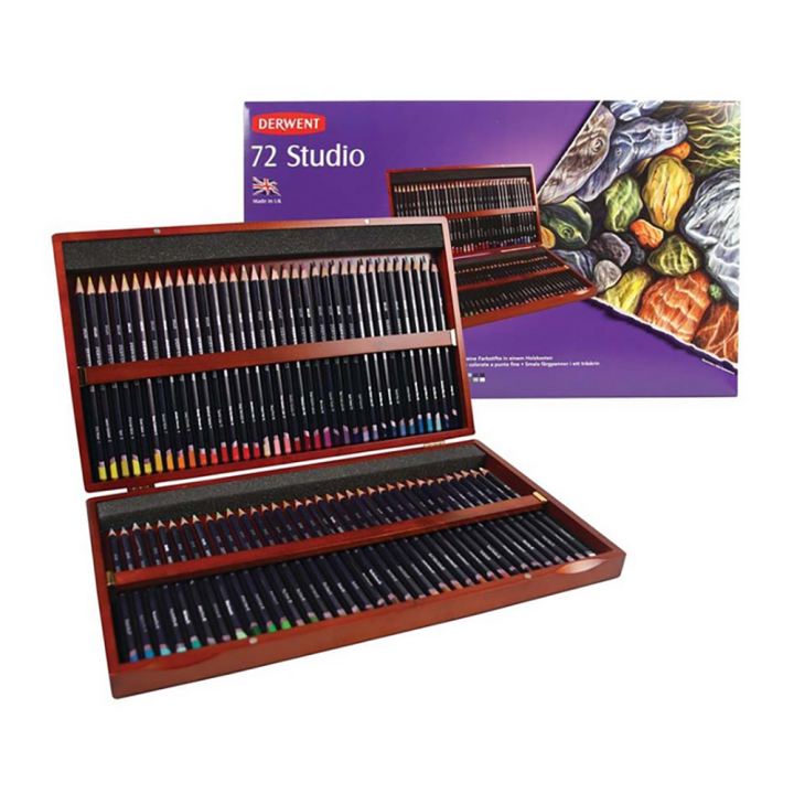 Crayons de couleur Studio Coffret bois 72 pcs - Derwent - Rougier et Plé