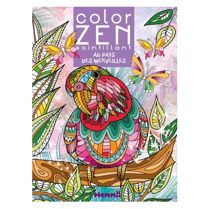 Livre de coloriage Color Zen scintillant Au pays des merveilles - Hemma - Rougier et Plé