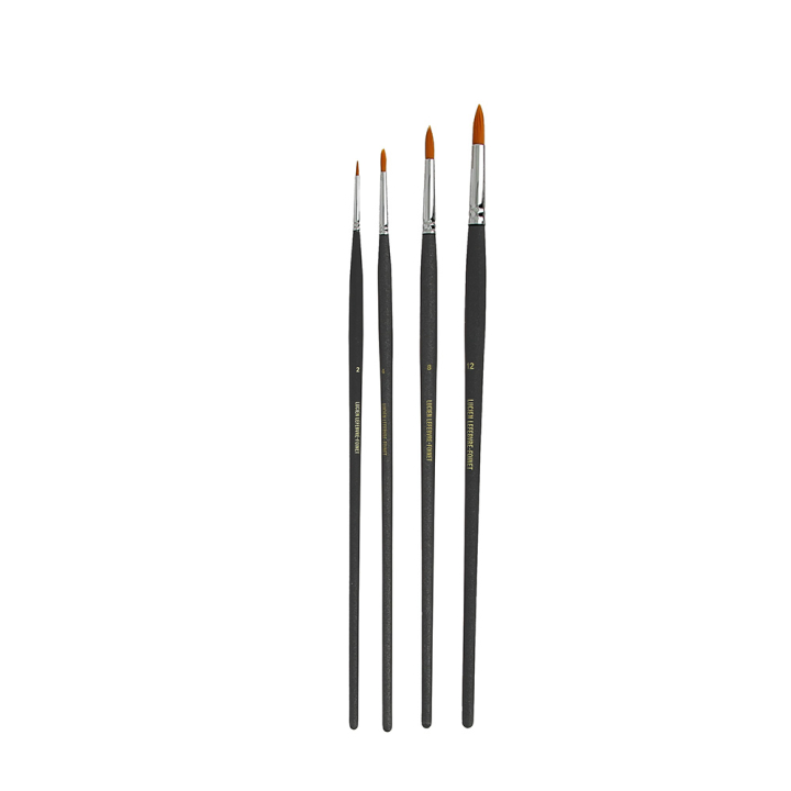 Pinceau rond Synthétique Lot de 4 pcs - Lefebvre-Foinet - Rougier et Plé