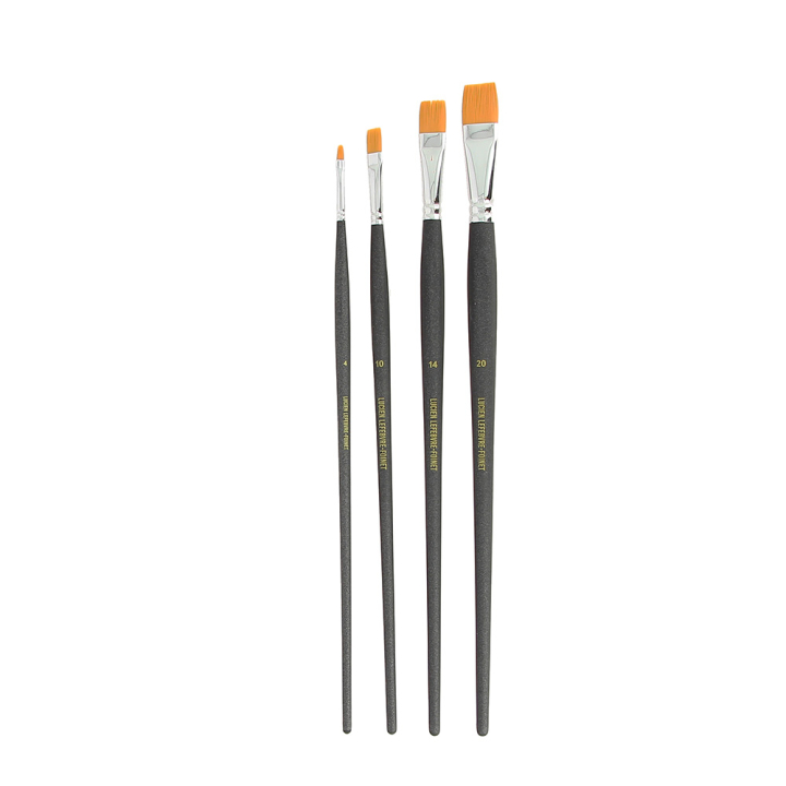 Pinceau plat Synthétique Lot de 4 pcs - Lefebvre-Foinet - Rougier et Plé