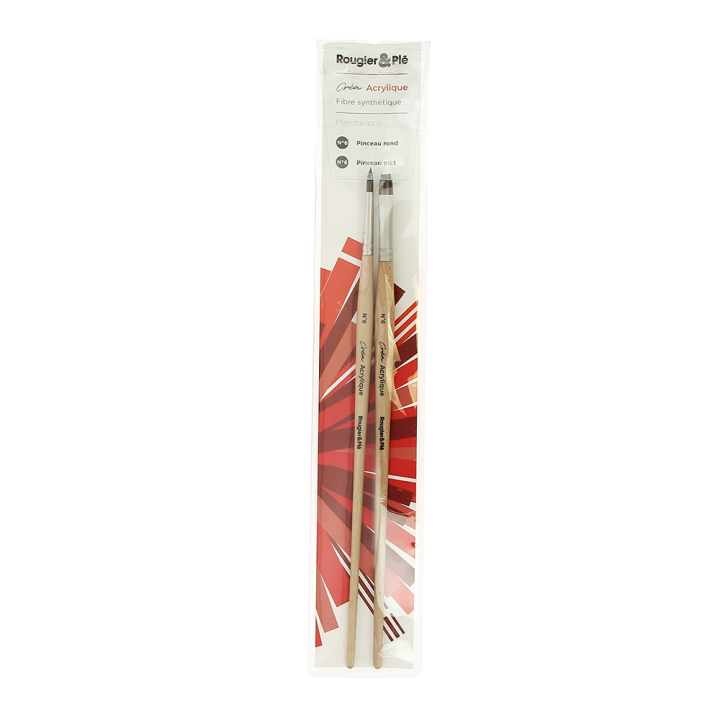 Pinceau acrylique Synthétique Lot de 2 pcs n°6 - Rougier&Plé - Rougier et Plé