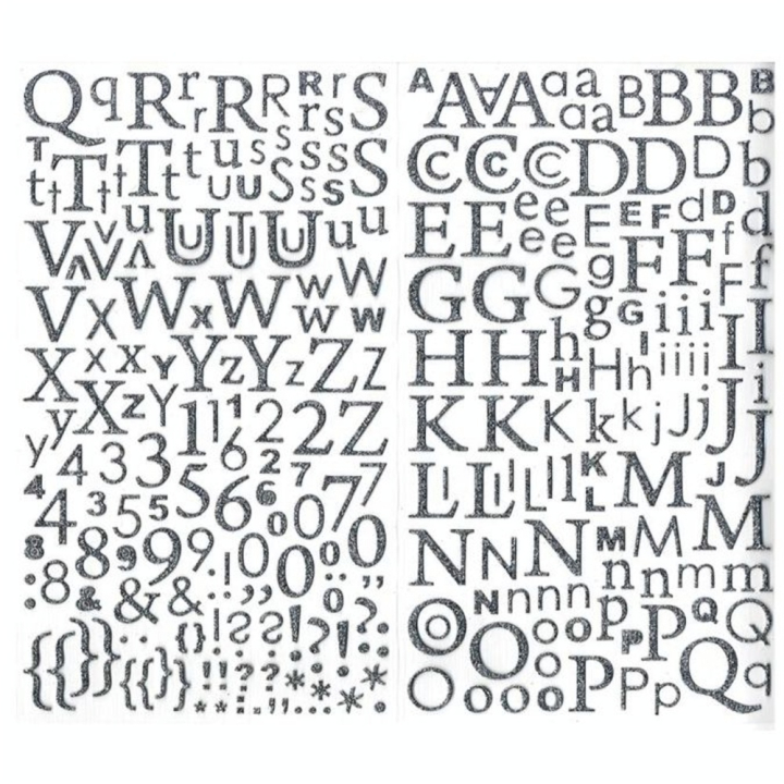 Autocollants alphabet argent pailleté - Artemio - Rougier et Plé