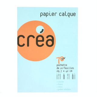Papier calque 70 g A3 - pochette de 10 feuilles - Créa - Rougier et Plé