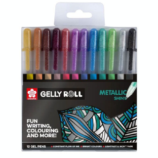 Stylo gel Gelly Roll 12 couleurs Set Metallic - Sakura - Rougier et Plé