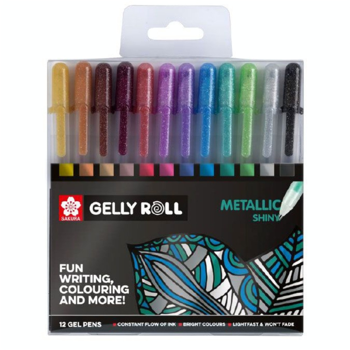 Stylo gel Gelly Roll 12 couleurs Set Metallic - Sakura - Rougier et Plé