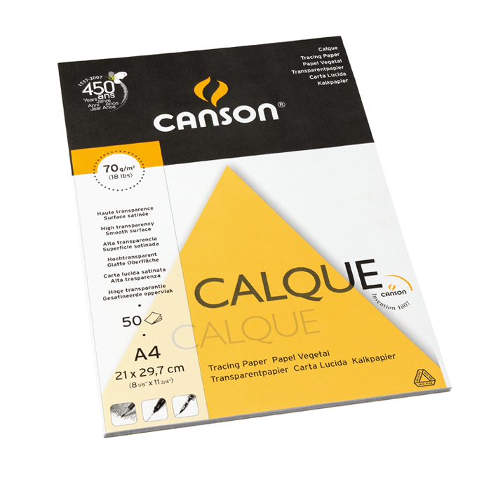 Bloc de 50 feuilles calque A4 70g/m² - Canson - Rougier et Plé