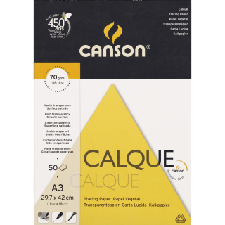 Bloc de 50 feuilles calque A3 70g/m² - Canson - Rougier et Plé