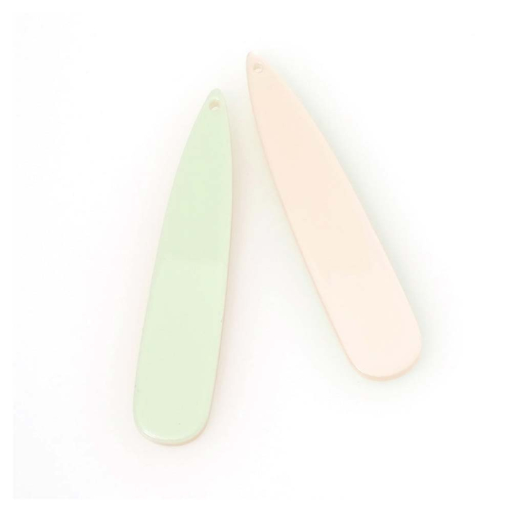 Pendentifs Gouttes Double Face 11 x 55 mm en Acétate 2 pcs - Perles Corner - Rougier et Plé