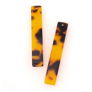 Pendentifs Rectangles 9 x 53 mm en Acétate 2 pcs - Perles Corner - Rougier et Plé
