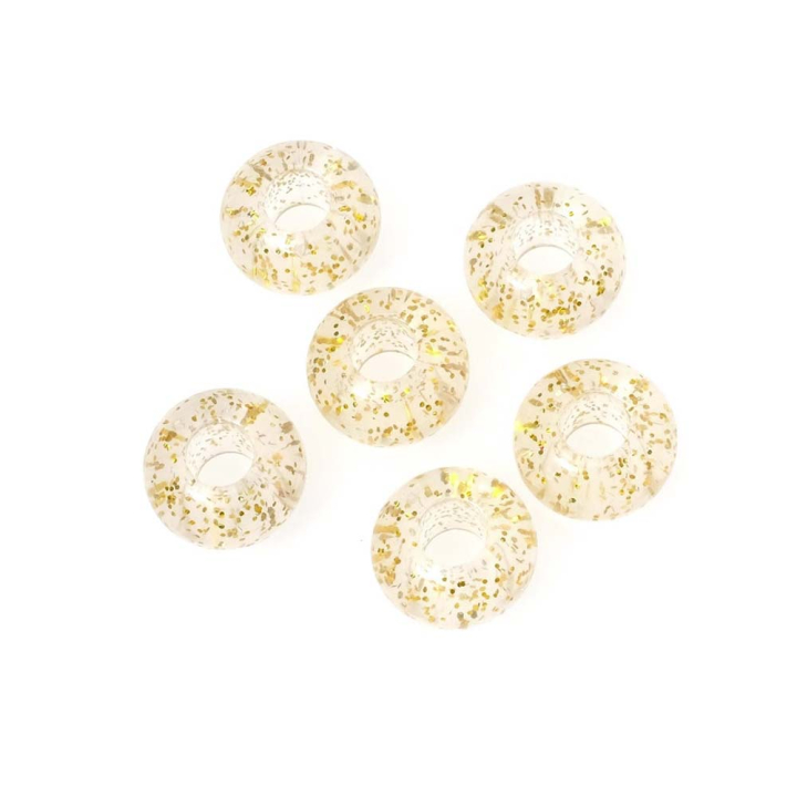 Perles Donuts 14 mm en Acrylique 6 pcs - Perles Corner - Rougier et Plé
