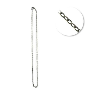 Chaine sautoir 64 cm Grosse mailles 4 mm Argenté vieilli - Graine Créative - Rougier et Plé
