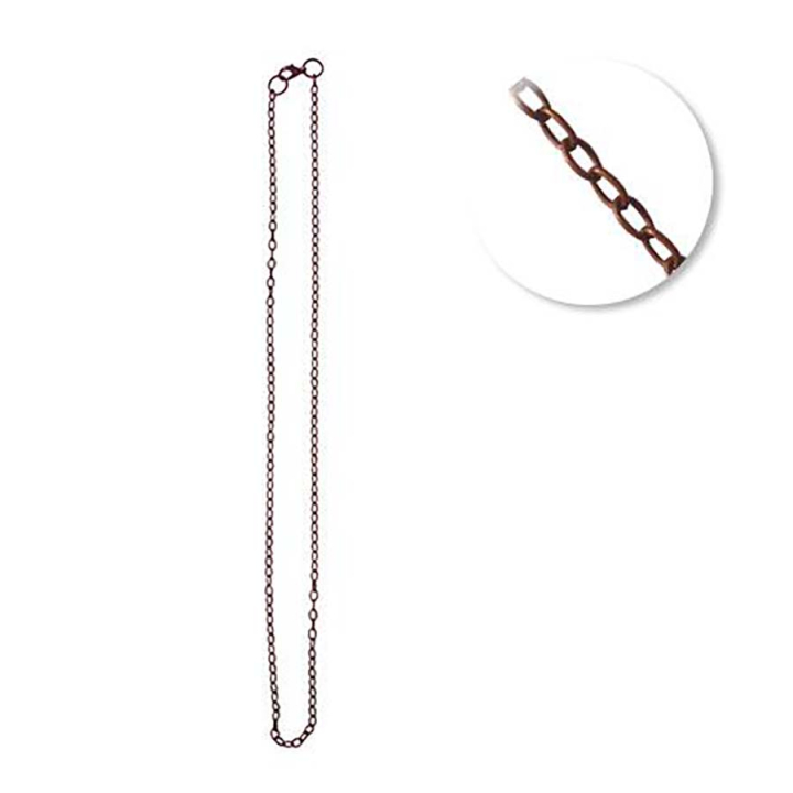 Chaine sautoir 64 cm Grosse mailles 4 mm Cuivre - Graine Créative - Rougier et Plé