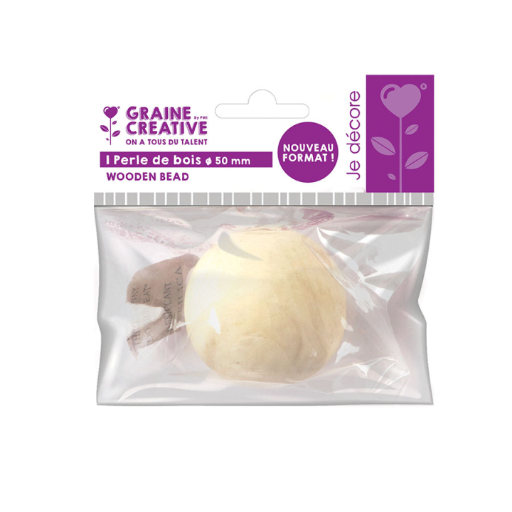 Perle de bois Ø 50 mm - Graine Créative - Rougier et Plé