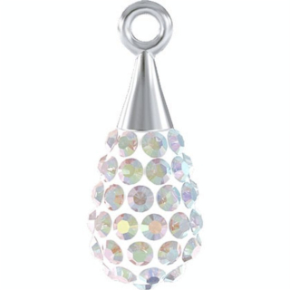 Pendentif pavé goutte doré 67563 - 14 mm - Cristaux de Swarovski - Rougier et Plé