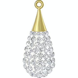 Pendentif pavé goutte doré 67563 - 26 mm - Cristaux de Swarovski - Rougier et Plé