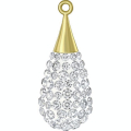 Pendentif pavé goutte doré 67563 - 26 mm - Cristaux de Swarovski - Rougier et Plé