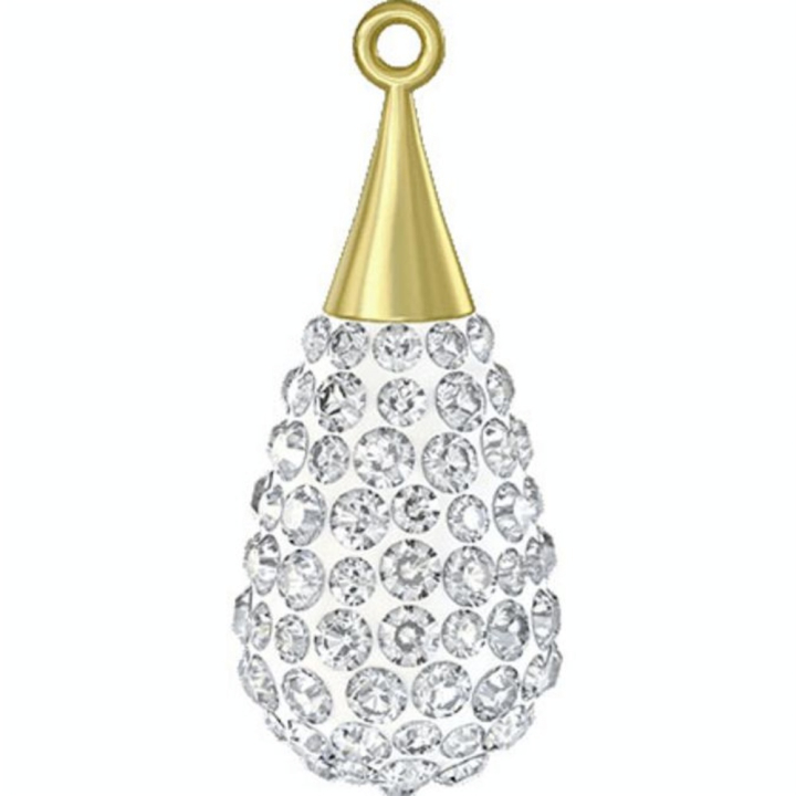 Pendentif pavé goutte doré 67563 - 26 mm - Cristaux de Swarovski - Rougier et Plé
