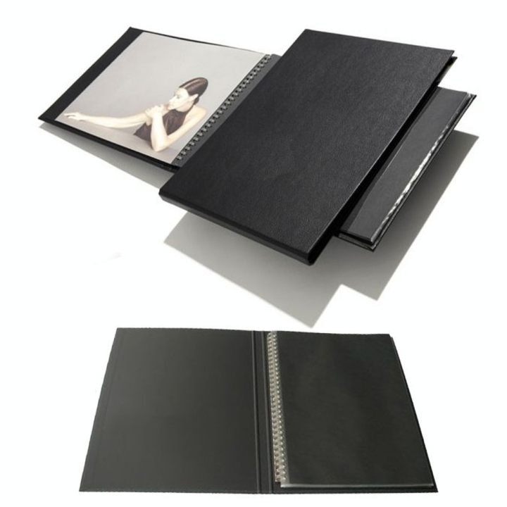 Press-book Modebook noir à l'italienne 30 x 21 cm + 10 pochettes - Prat - Rougier et Plé