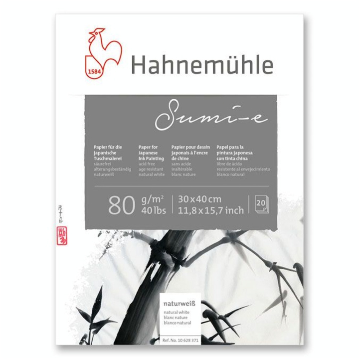 Bloc de papier pour encre Sumi-E - 80 g/m² - 24 x 32 cm 20 feuilles - Rougier et Plé